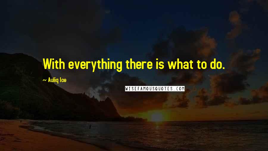 Auliq Ice Quotes: With everything there is what to do.