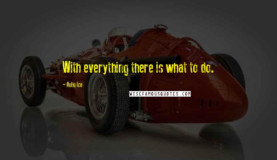 Auliq Ice Quotes: With everything there is what to do.