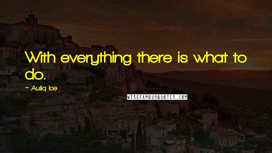 Auliq Ice Quotes: With everything there is what to do.