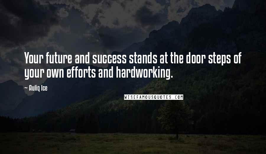 Auliq Ice Quotes: Your future and success stands at the door steps of your own efforts and hardworking.