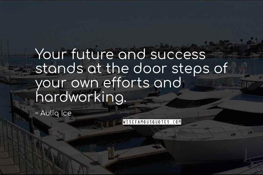 Auliq Ice Quotes: Your future and success stands at the door steps of your own efforts and hardworking.