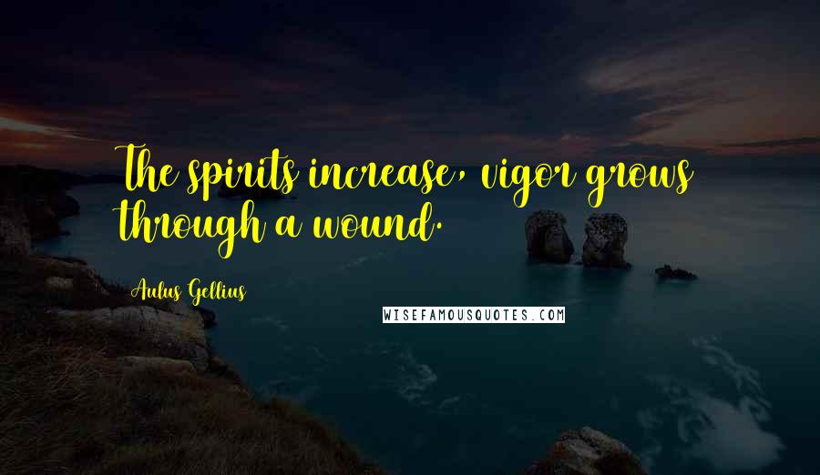 Aulus Gellius Quotes: The spirits increase, vigor grows through a wound.