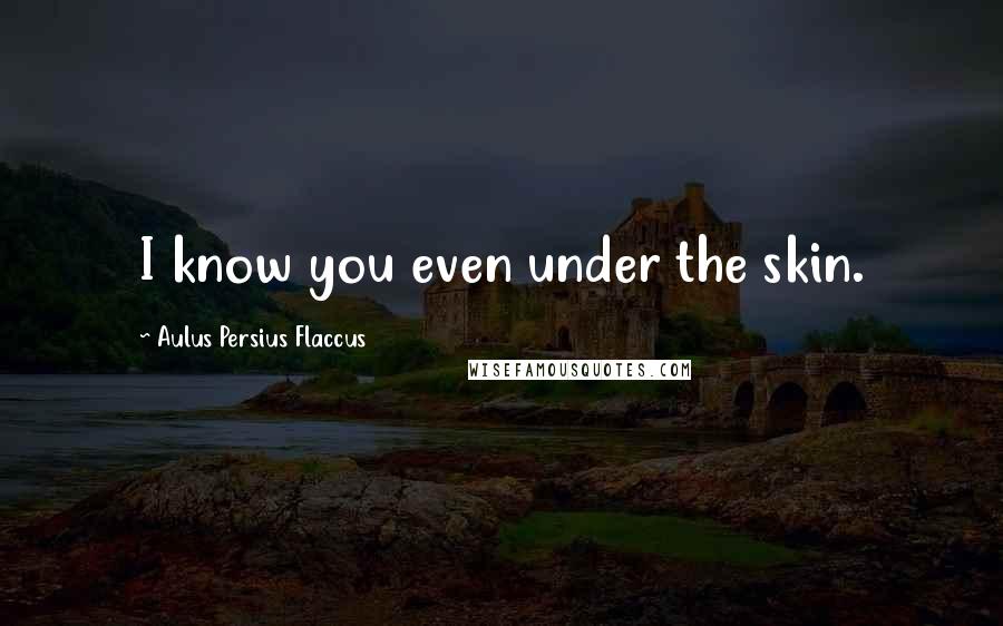Aulus Persius Flaccus Quotes: I know you even under the skin.