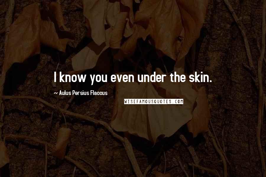 Aulus Persius Flaccus Quotes: I know you even under the skin.