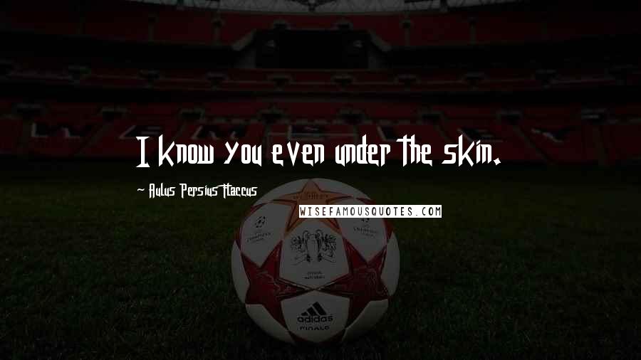 Aulus Persius Flaccus Quotes: I know you even under the skin.