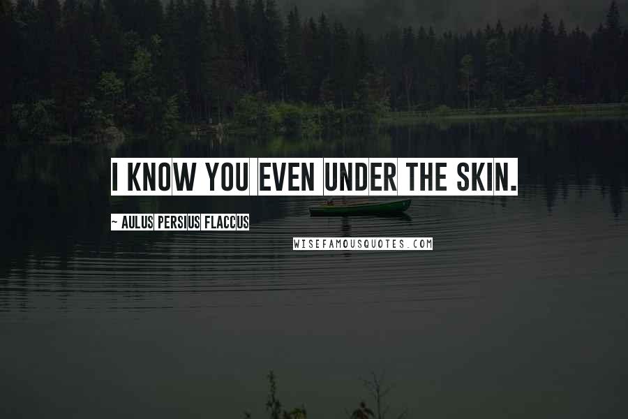 Aulus Persius Flaccus Quotes: I know you even under the skin.
