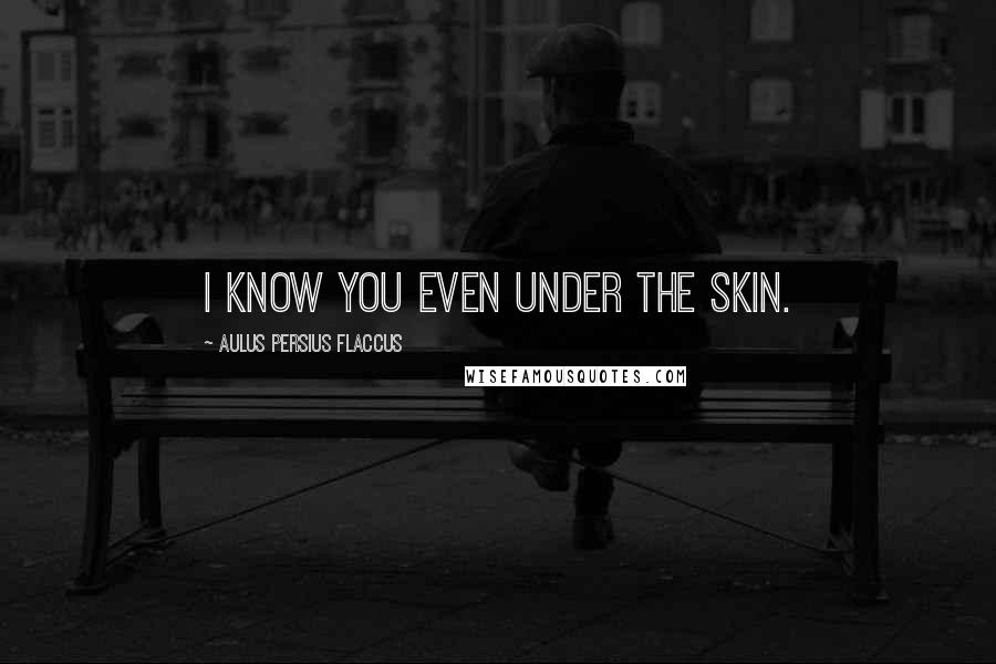 Aulus Persius Flaccus Quotes: I know you even under the skin.