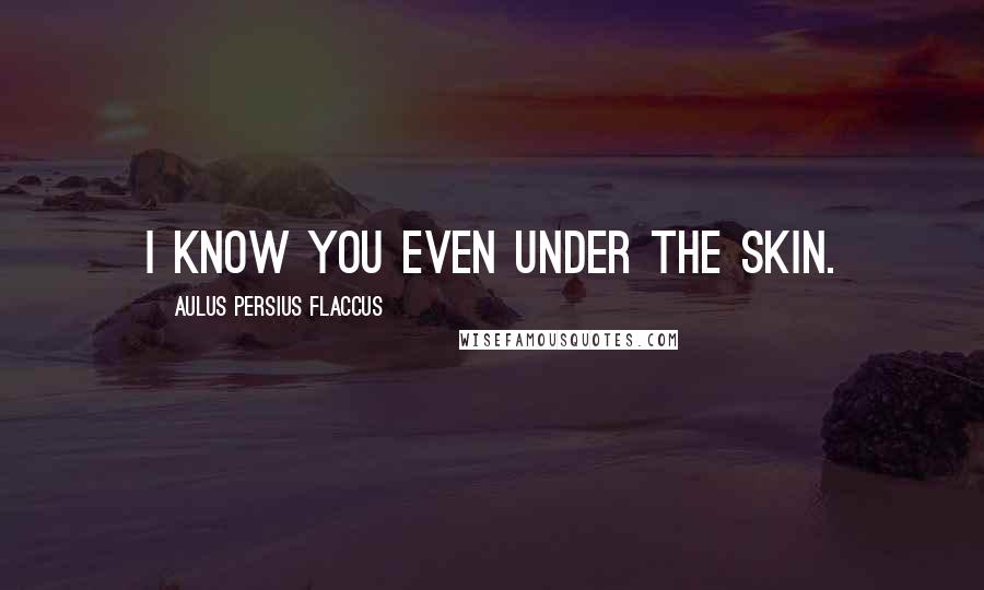 Aulus Persius Flaccus Quotes: I know you even under the skin.