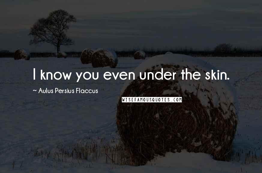 Aulus Persius Flaccus Quotes: I know you even under the skin.