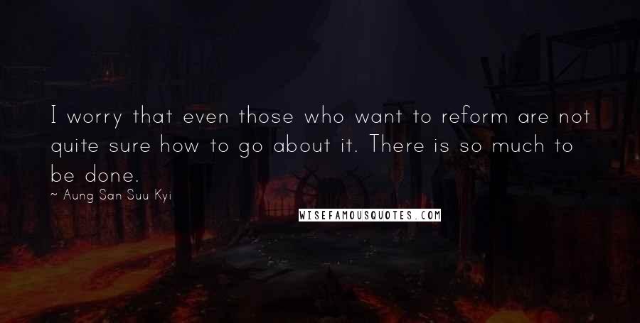 Aung San Suu Kyi Quotes: I worry that even those who want to reform are not quite sure how to go about it. There is so much to be done.