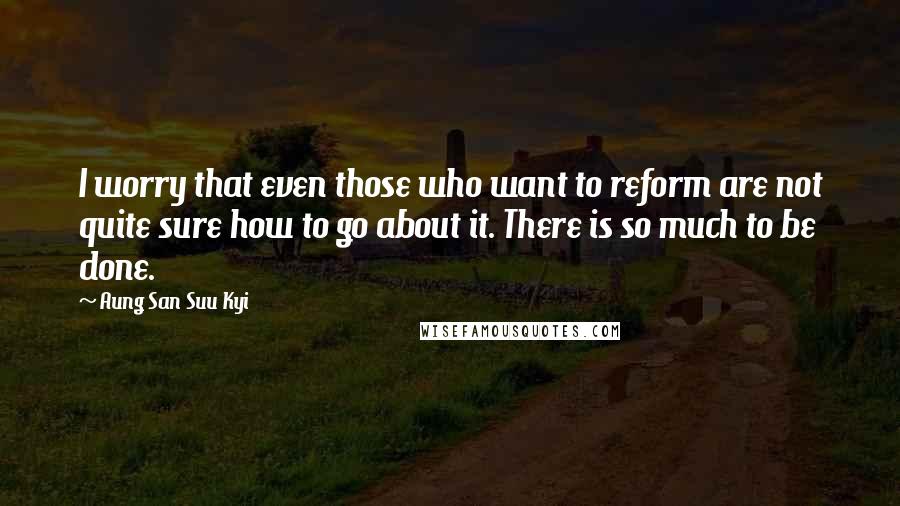 Aung San Suu Kyi Quotes: I worry that even those who want to reform are not quite sure how to go about it. There is so much to be done.