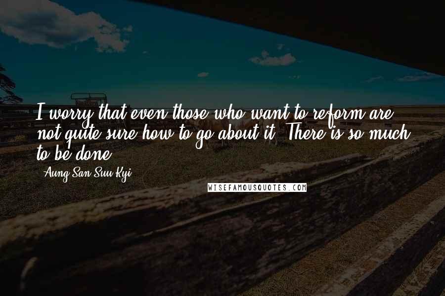 Aung San Suu Kyi Quotes: I worry that even those who want to reform are not quite sure how to go about it. There is so much to be done.