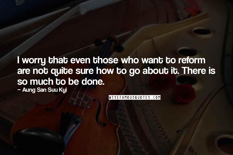 Aung San Suu Kyi Quotes: I worry that even those who want to reform are not quite sure how to go about it. There is so much to be done.