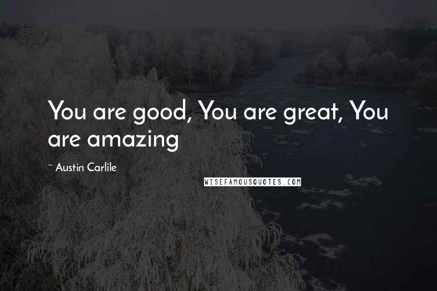 Austin Carlile Quotes: You are good, You are great, You are amazing