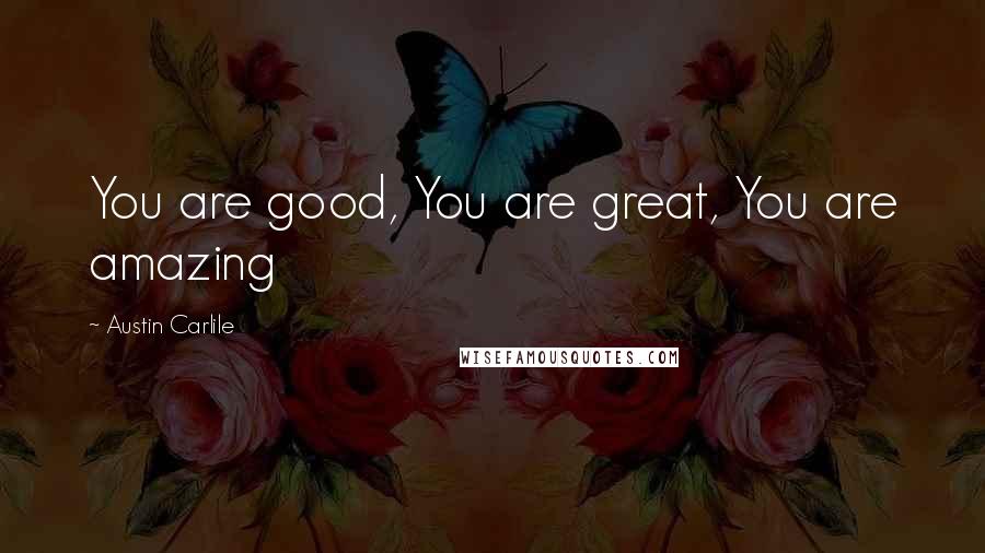 Austin Carlile Quotes: You are good, You are great, You are amazing