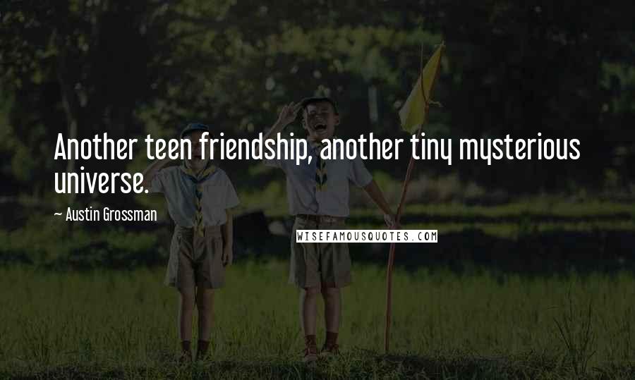 Austin Grossman Quotes: Another teen friendship, another tiny mysterious universe.