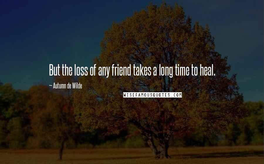 Autumn De Wilde Quotes: But the loss of any friend takes a long time to heal.