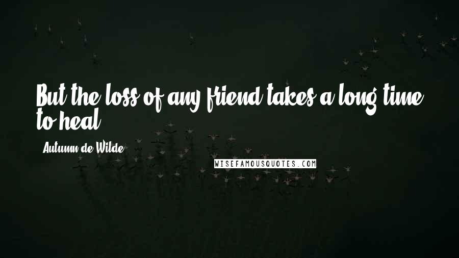 Autumn De Wilde Quotes: But the loss of any friend takes a long time to heal.