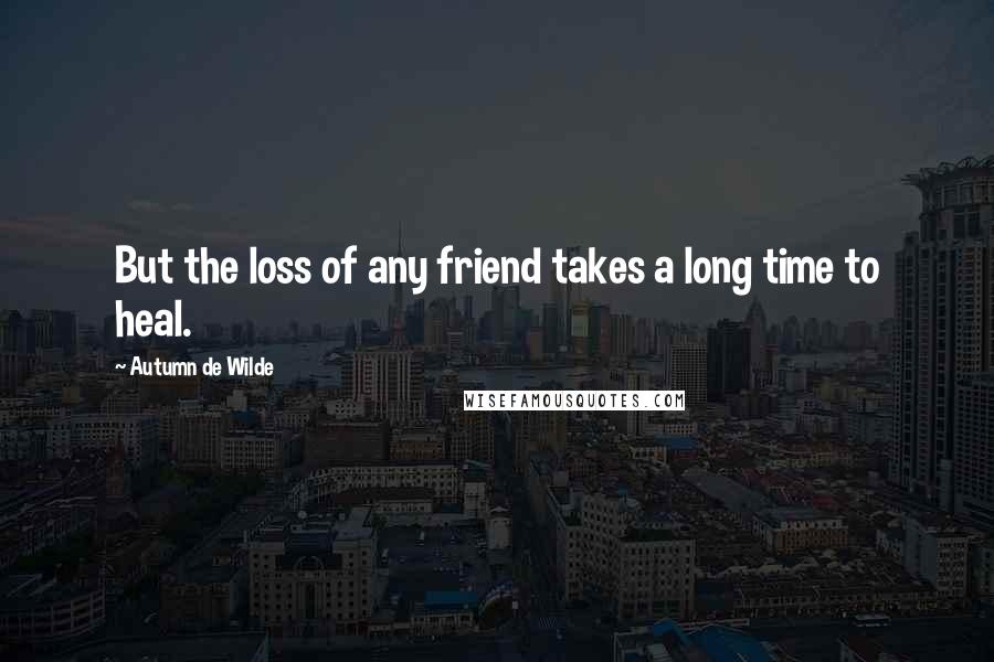 Autumn De Wilde Quotes: But the loss of any friend takes a long time to heal.