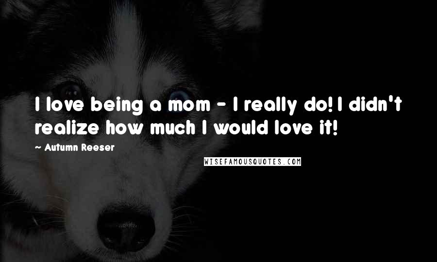 Autumn Reeser Quotes: I love being a mom - I really do! I didn't realize how much I would love it!