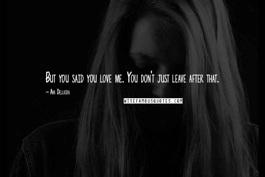 Ava Dellaira Quotes: But you said you love me. You don't just leave after that.