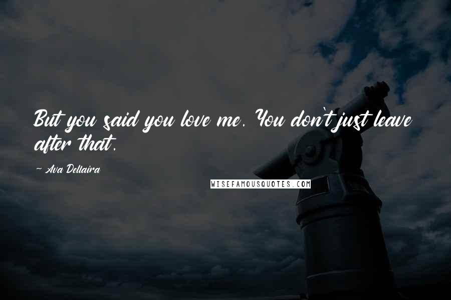 Ava Dellaira Quotes: But you said you love me. You don't just leave after that.