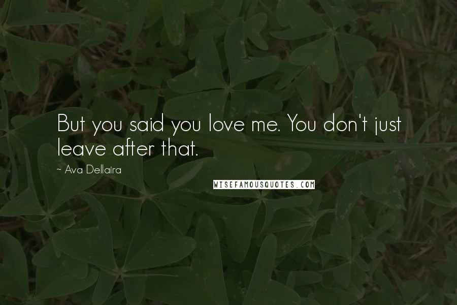 Ava Dellaira Quotes: But you said you love me. You don't just leave after that.