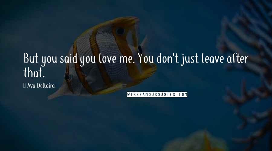 Ava Dellaira Quotes: But you said you love me. You don't just leave after that.