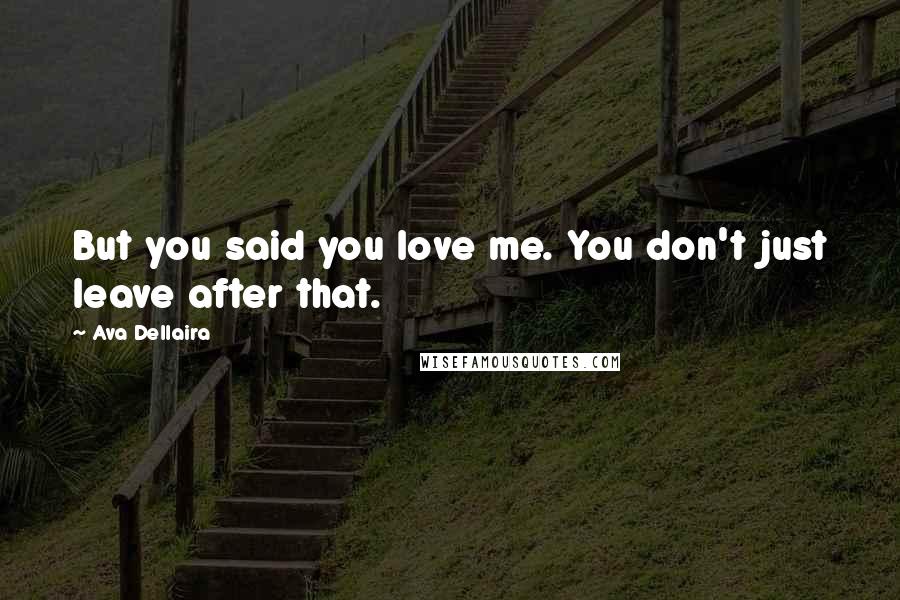 Ava Dellaira Quotes: But you said you love me. You don't just leave after that.