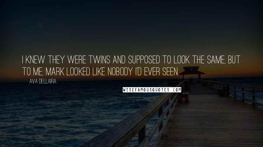 Ava Dellaira Quotes: I knew they were twins and supposed to look the same, but to me, Mark looked like nobody I'd ever seen.