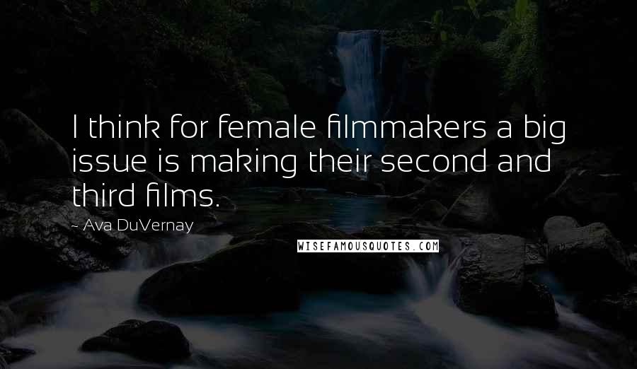 Ava DuVernay Quotes: I think for female filmmakers a big issue is making their second and third films.