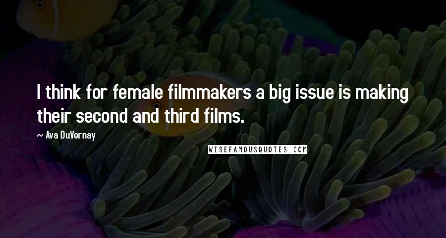 Ava DuVernay Quotes: I think for female filmmakers a big issue is making their second and third films.