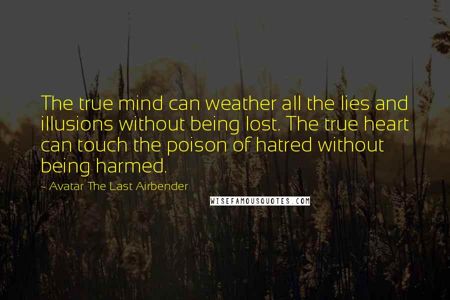 Avatar The Last Airbender Quotes: The true mind can weather all the lies and illusions without being lost. The true heart can touch the poison of hatred without being harmed.