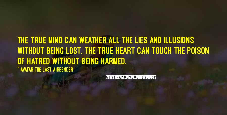 Avatar The Last Airbender Quotes: The true mind can weather all the lies and illusions without being lost. The true heart can touch the poison of hatred without being harmed.