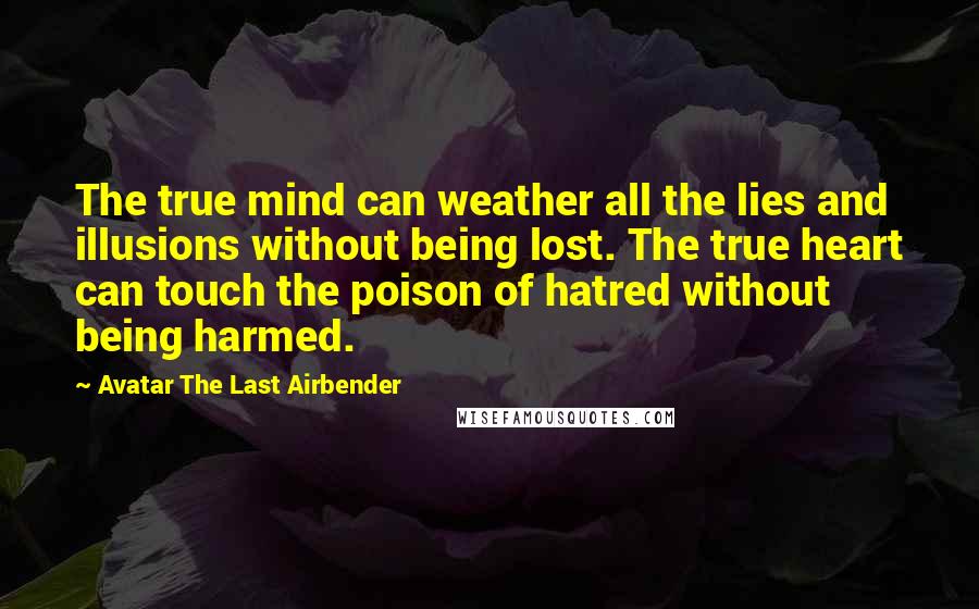 Avatar The Last Airbender Quotes: The true mind can weather all the lies and illusions without being lost. The true heart can touch the poison of hatred without being harmed.