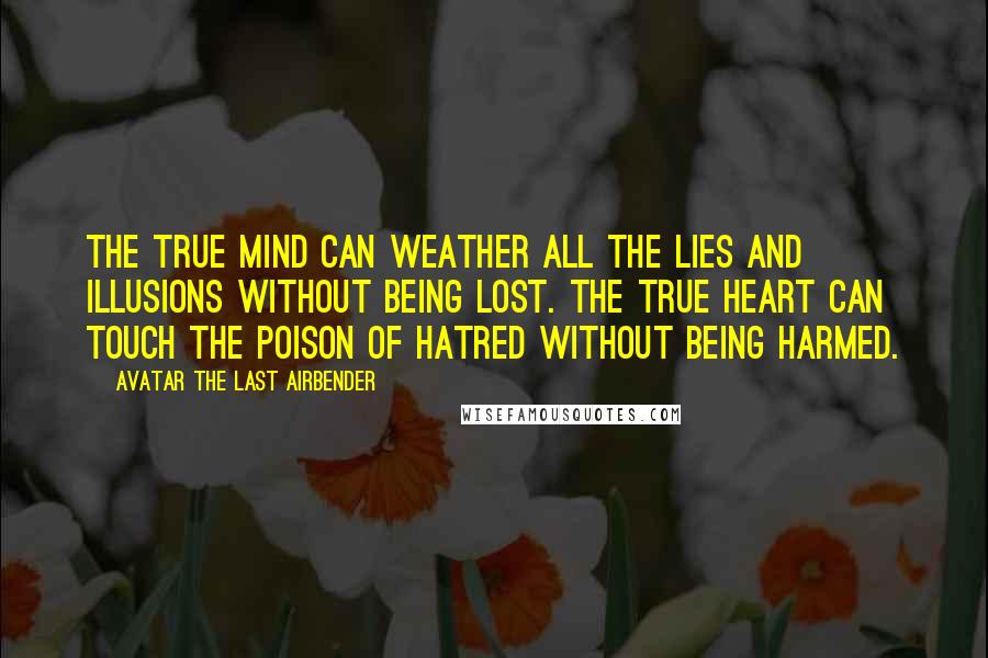 Avatar The Last Airbender Quotes: The true mind can weather all the lies and illusions without being lost. The true heart can touch the poison of hatred without being harmed.