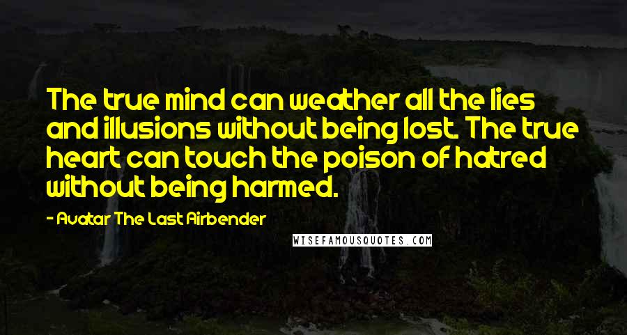Avatar The Last Airbender Quotes: The true mind can weather all the lies and illusions without being lost. The true heart can touch the poison of hatred without being harmed.