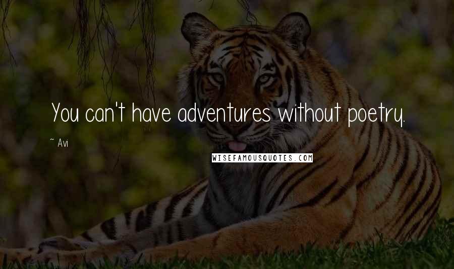 Avi Quotes: You can't have adventures without poetry.