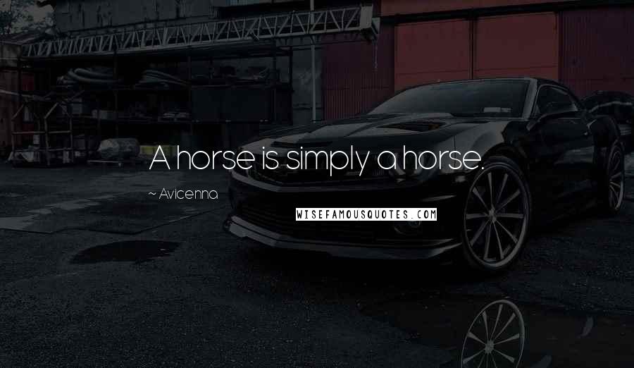 Avicenna Quotes: A horse is simply a horse.