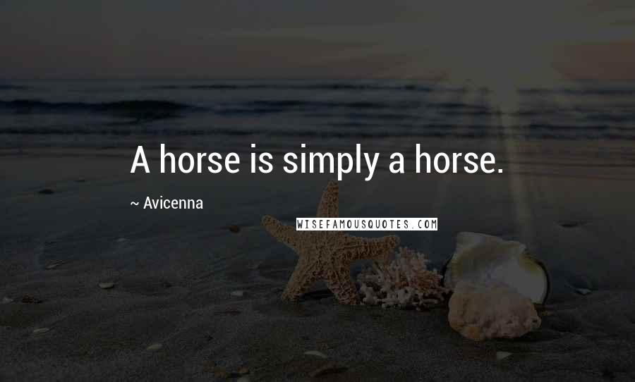 Avicenna Quotes: A horse is simply a horse.