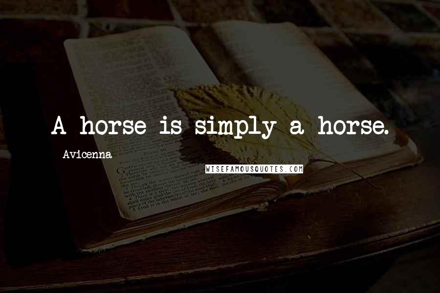 Avicenna Quotes: A horse is simply a horse.