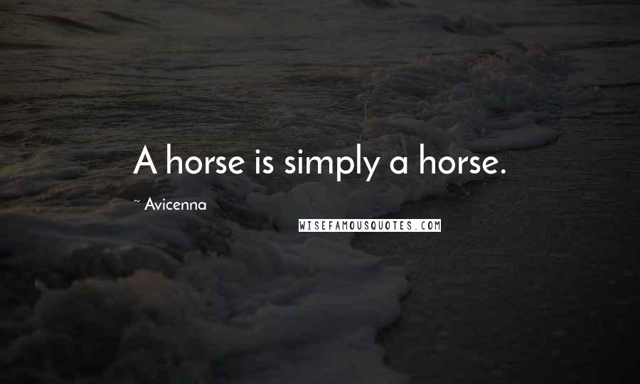 Avicenna Quotes: A horse is simply a horse.