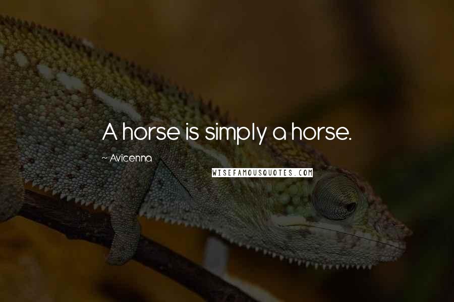 Avicenna Quotes: A horse is simply a horse.