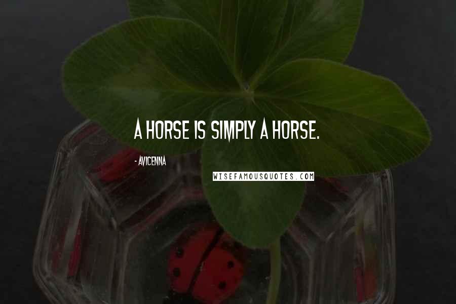 Avicenna Quotes: A horse is simply a horse.