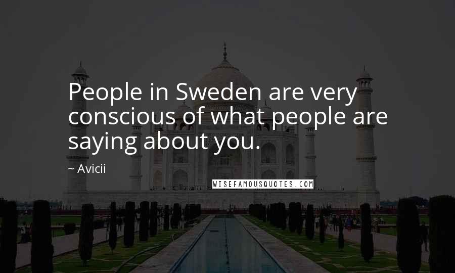 Avicii Quotes: People in Sweden are very conscious of what people are saying about you.