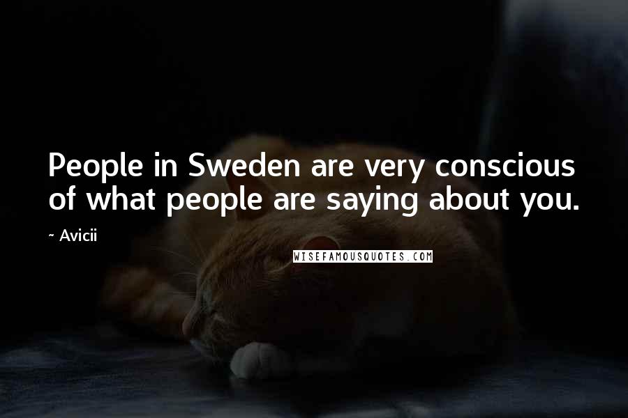 Avicii Quotes: People in Sweden are very conscious of what people are saying about you.