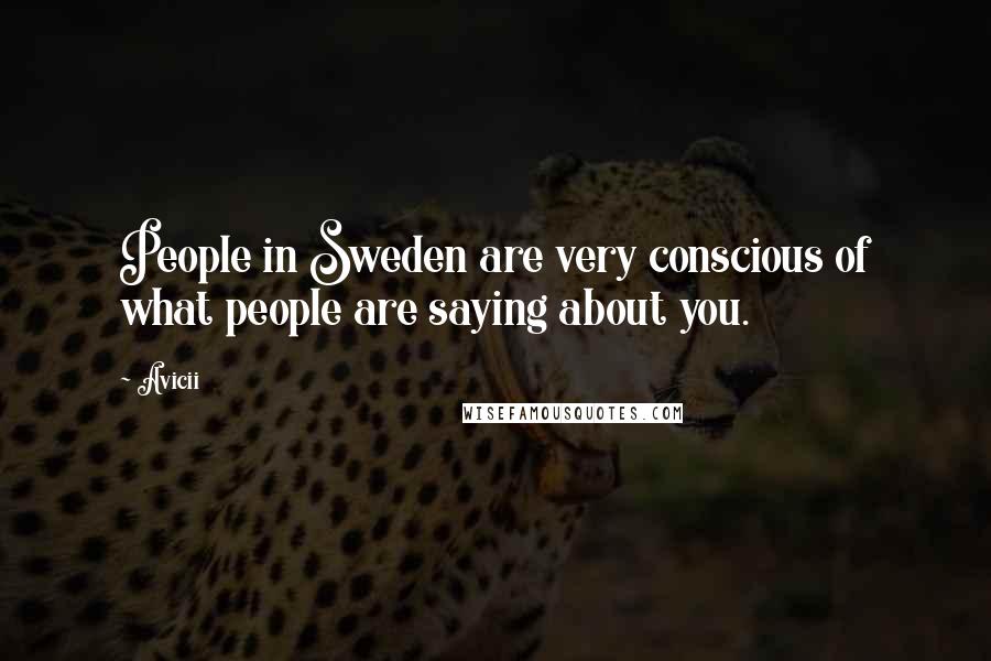Avicii Quotes: People in Sweden are very conscious of what people are saying about you.