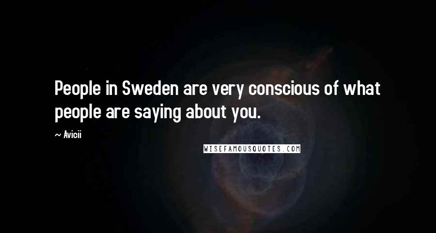 Avicii Quotes: People in Sweden are very conscious of what people are saying about you.