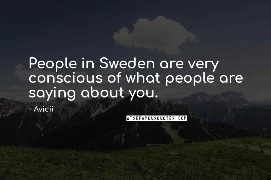 Avicii Quotes: People in Sweden are very conscious of what people are saying about you.