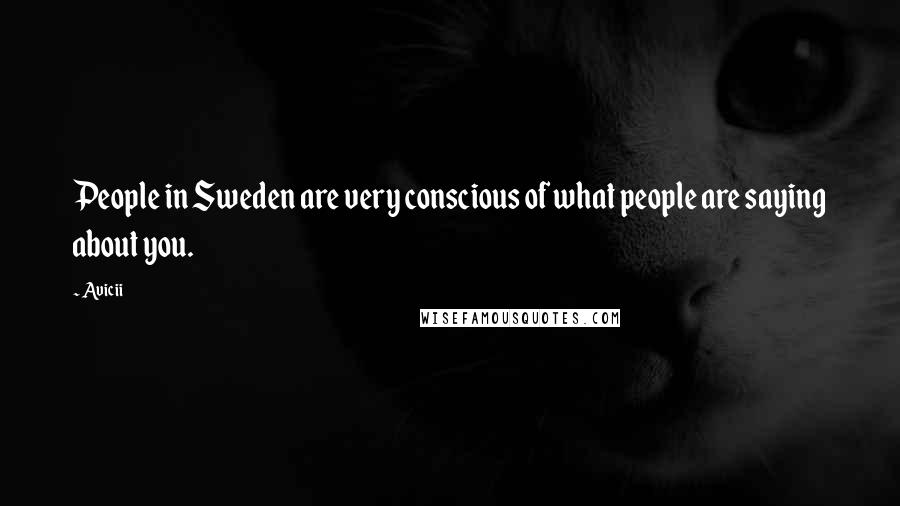 Avicii Quotes: People in Sweden are very conscious of what people are saying about you.